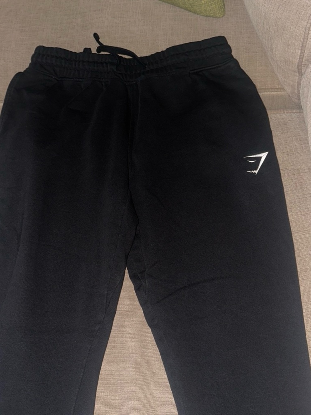 Gymshark Black Men’s Joggers with White Logo